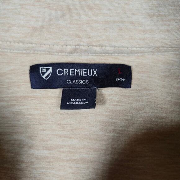 Cremieux Mens 1/4 Zip Pullover Shirt Size Large Cream Chest Pocket Casual Preppy - Picture 3 of 8
